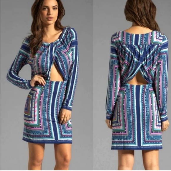 MARA HOFFMAN Ruched Keyhole Magic Carpet Ride Long Sleeve Dress Size XS - Picture 4 of 4